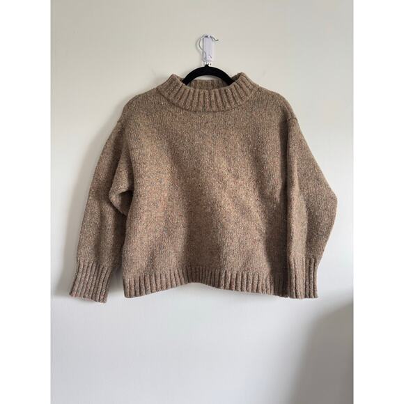 Toad&Co Sweaters - Toad &Co XS  Lamb Wool Sweater Brown Fleck Pullover Chunky Knit Sustainable Warm
